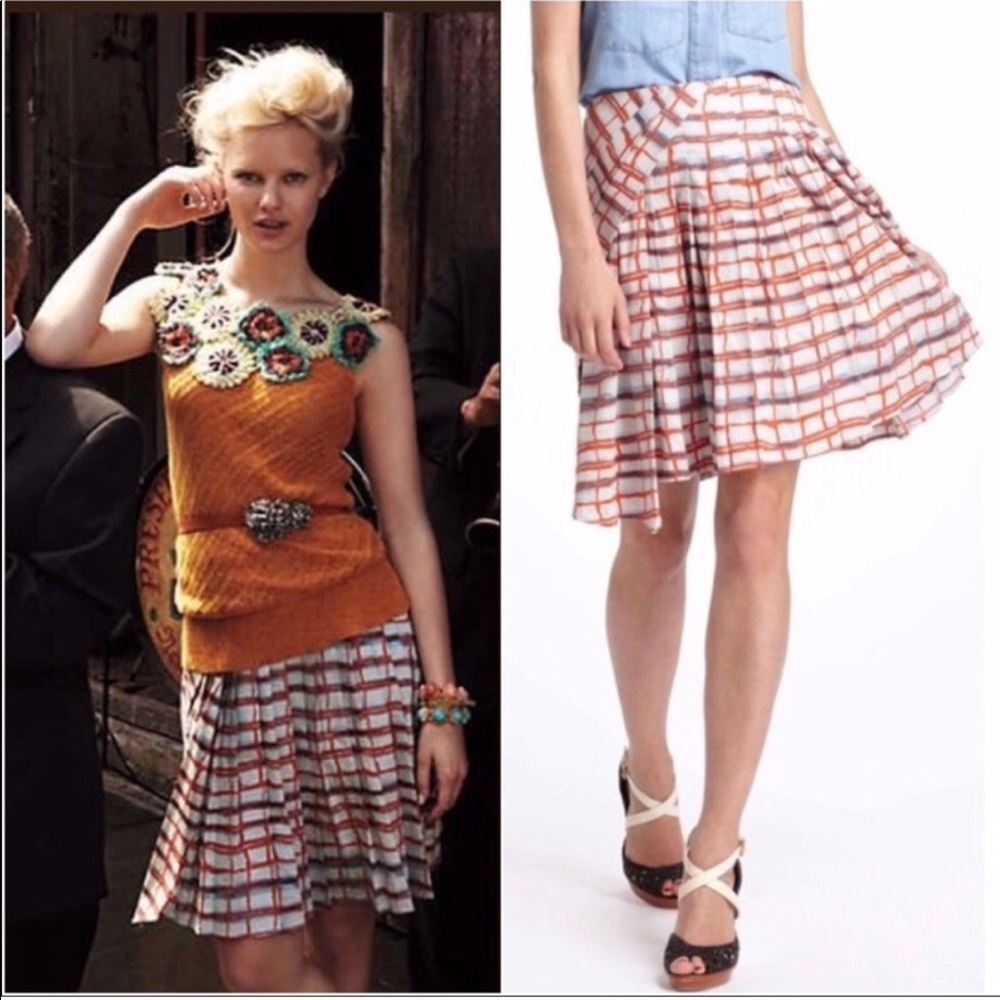 Anthropologie Maeve 4 Imprecise striped full skirt